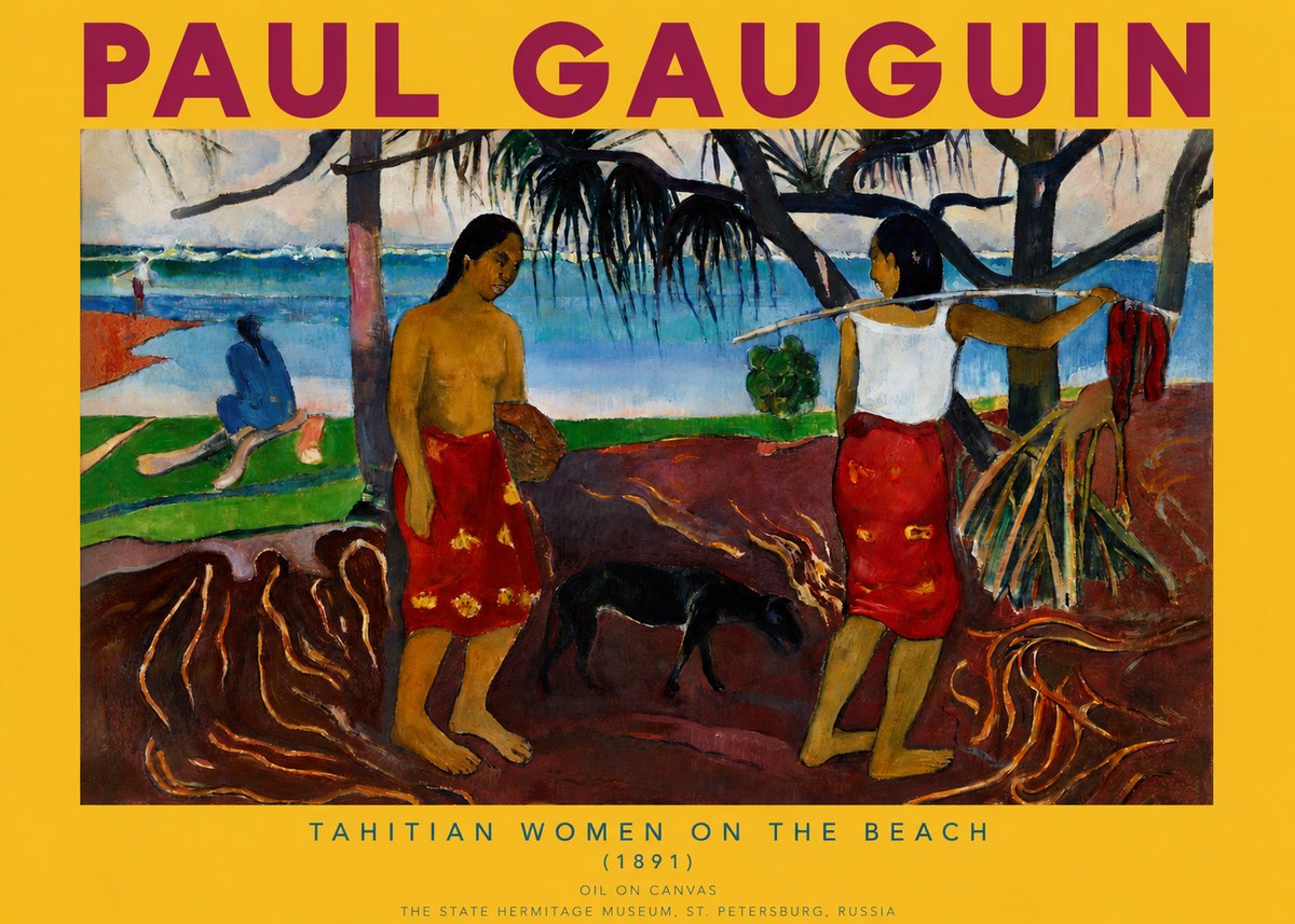 Paul Gauguin Tahitian Women on the Beach (1891) No2 - Plakát