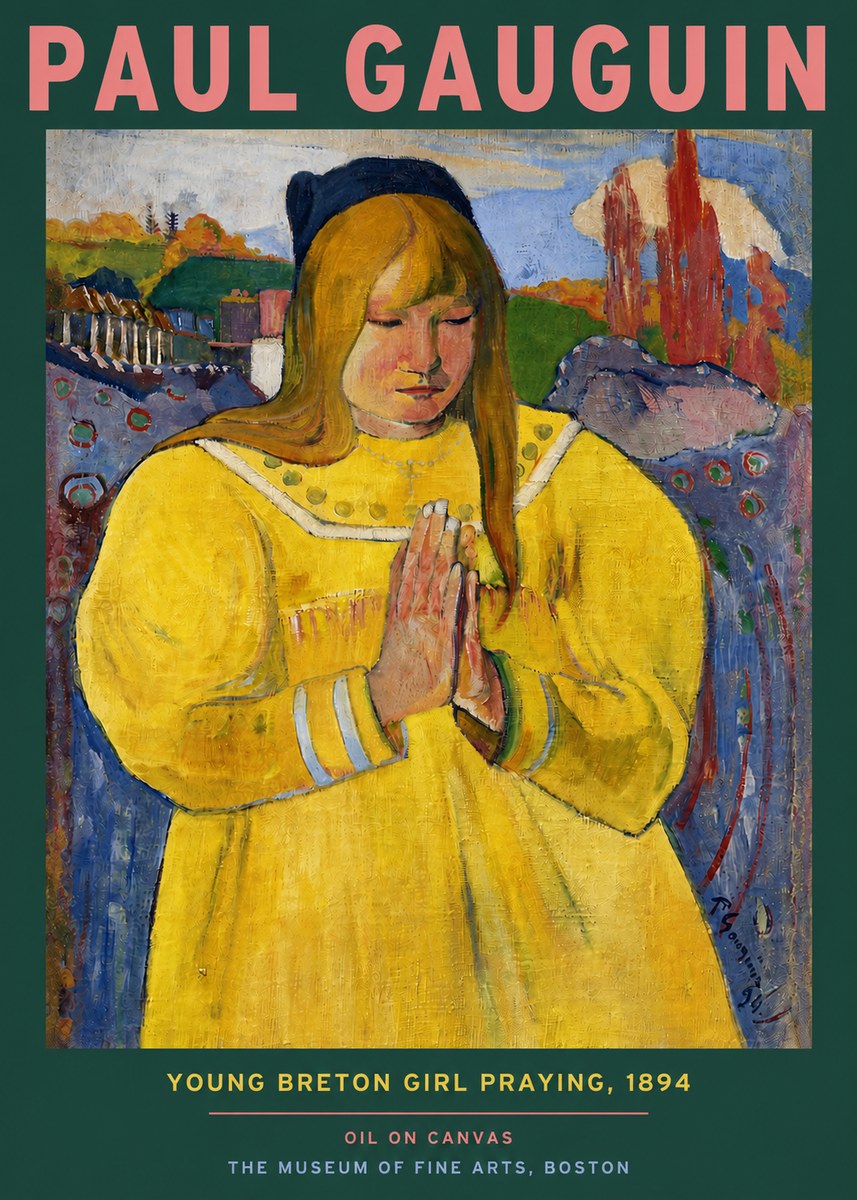 Paul Gauguin Young Breton Girl Praying, 1894 No3 - Plakát