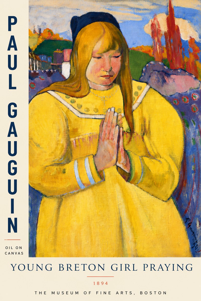 Paul Gauguin Young Breton Girl Praying, 1894 No5 - Plakát