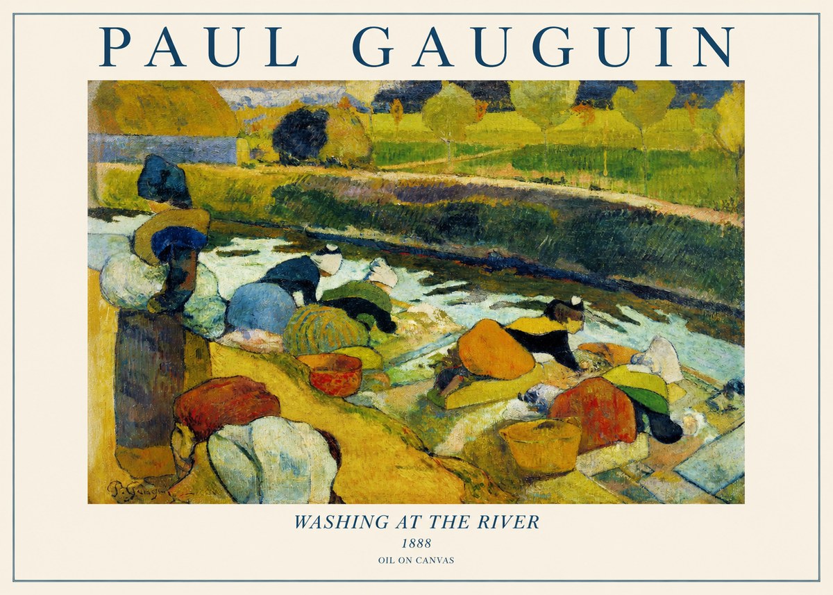 Paul Gauguin Washing at the River No1 - Plakát