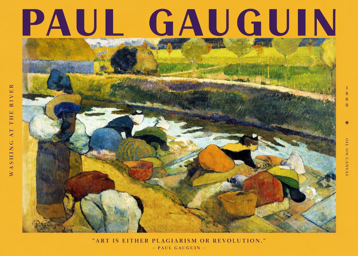 Paul Gauguin Washing at the River No2 - Plakát