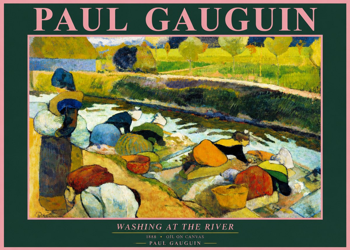 Paul Gauguin Washing at the River No3 - Plakát