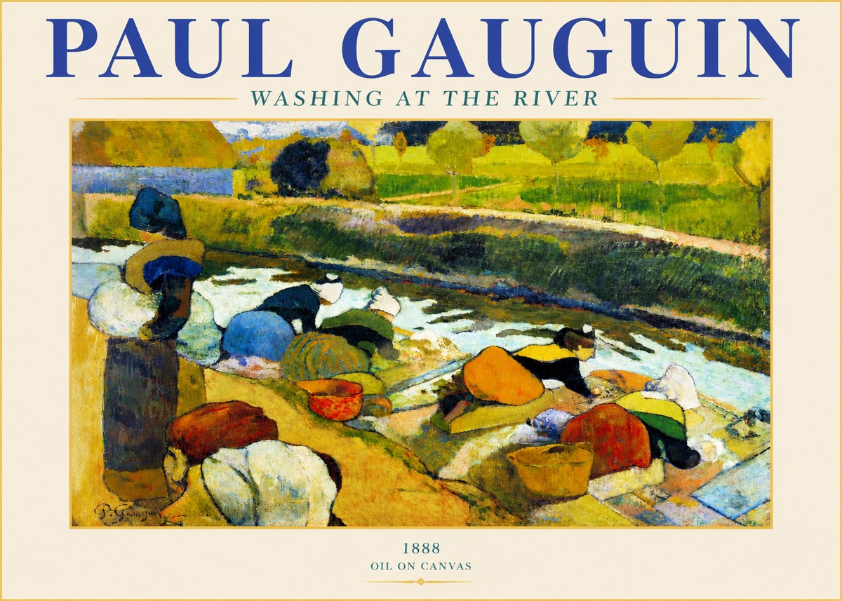 Paul Gauguin Washing at the River No4 - Plakát