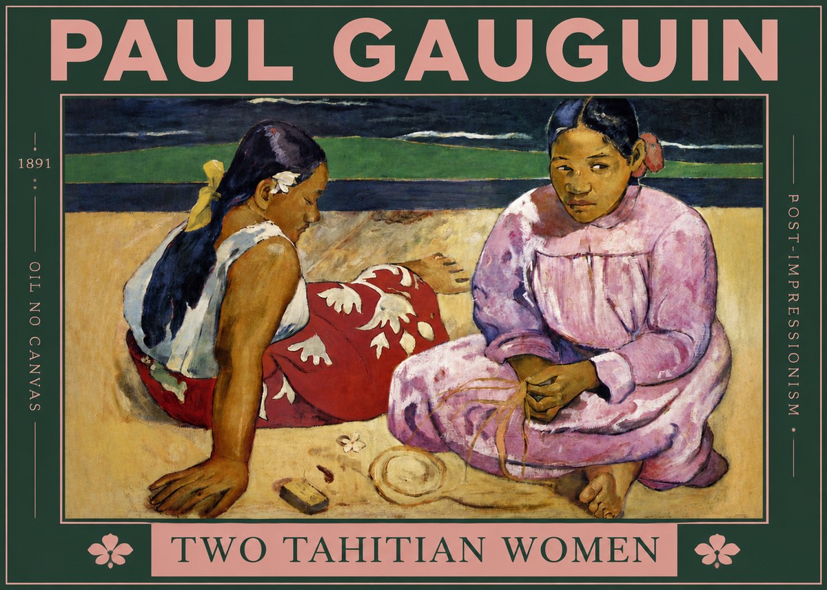 Paul Gauguin Two Tahitian Women III No3 - Plakát
