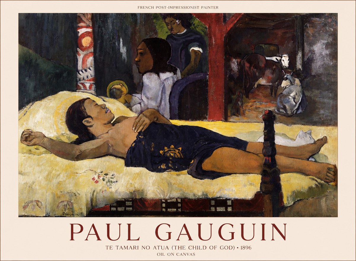 Paul Gauguin Te Tamari No Atua (the Young Man and Death) No5 - Plakát