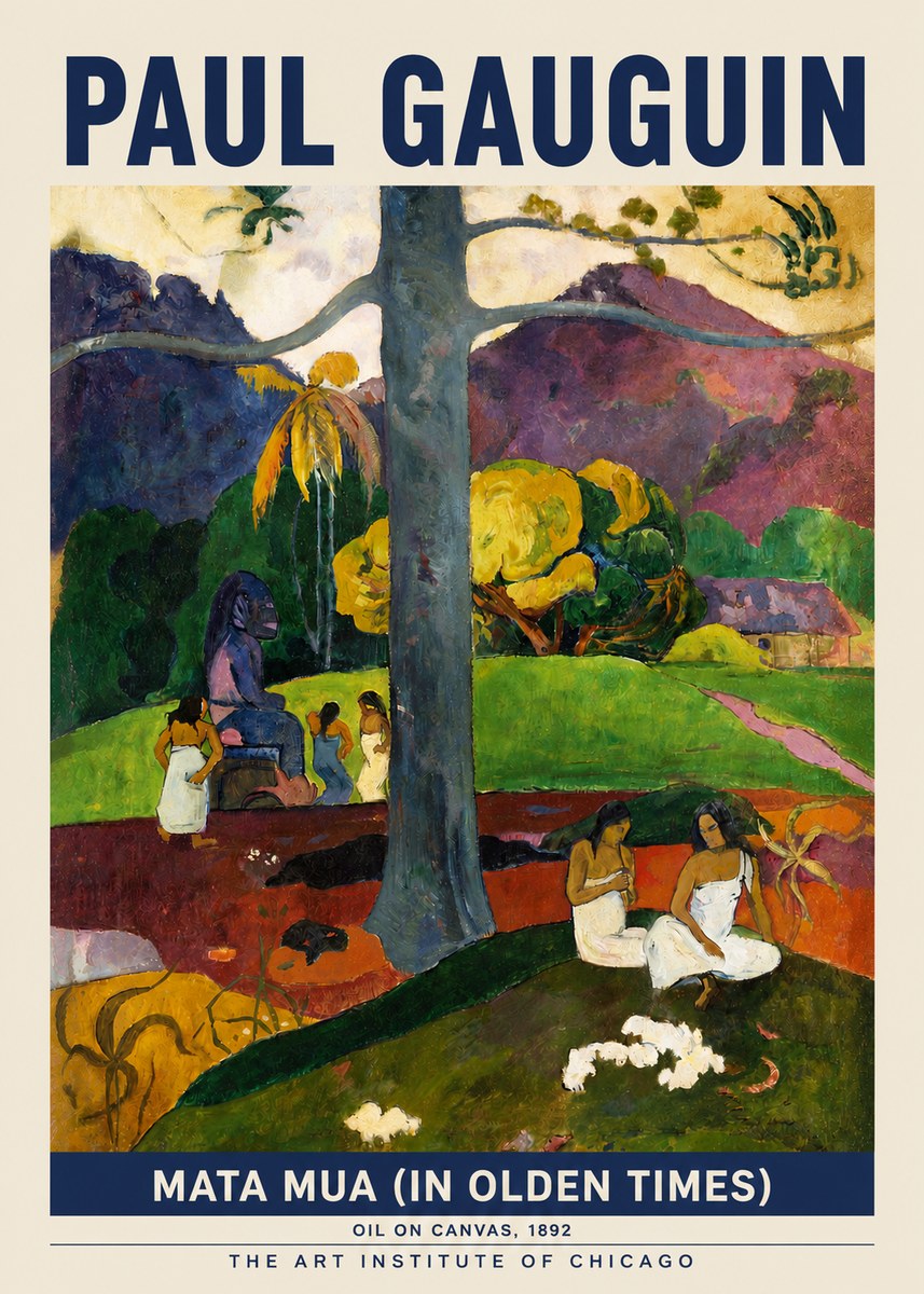 Paul Gauguin Mata Mua (in Olden Times) No3 - Plakát