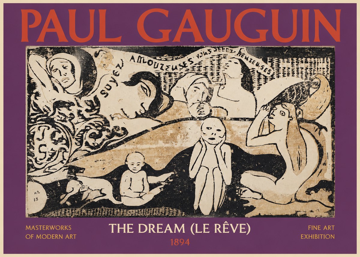 Paul Gauguin The Dream (Le Rêve) No2 - Plakát