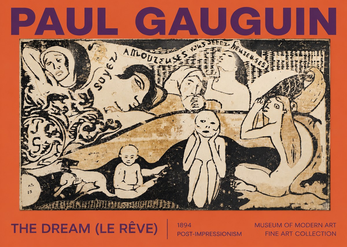 Paul Gauguin The Dream (Le Rêve) No3 - Plakát