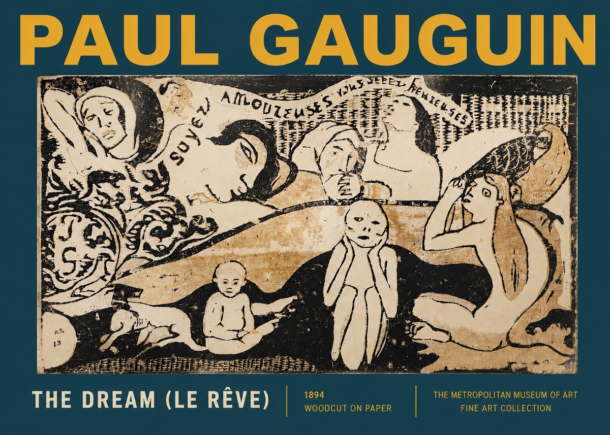 Paul Gauguin The Dream (Le Rêve) No5 - Plakát