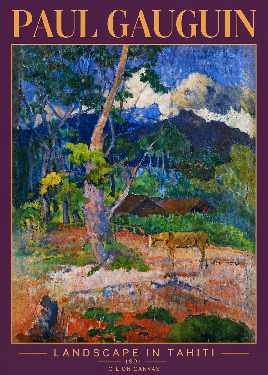 Paul Gauguin Landscape in Tahiti III No6 - Plakát