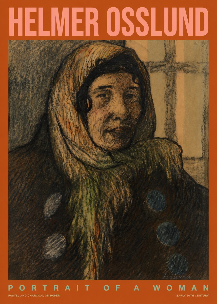 Helmer Osslund Portrait of a Woman No2 - Plakát