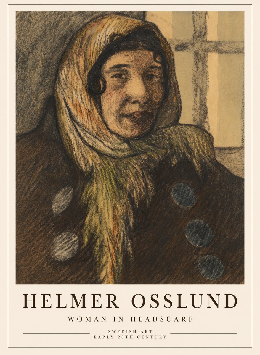 Helmer Osslund Portrait of a Woman No5 - Plakát