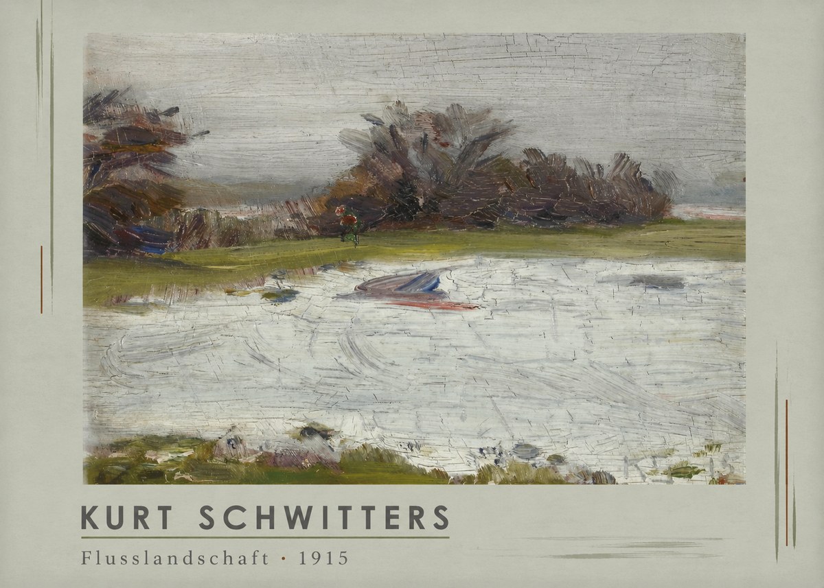 Kurt Schwitters Flusslandschaft No1 - Plakát