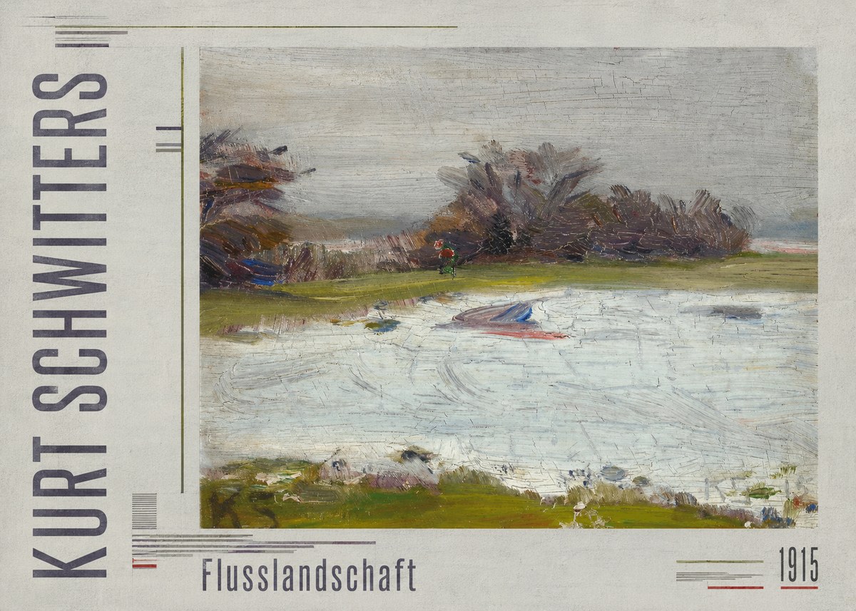 Kurt Schwitters Flusslandschaft No3 - Plakát