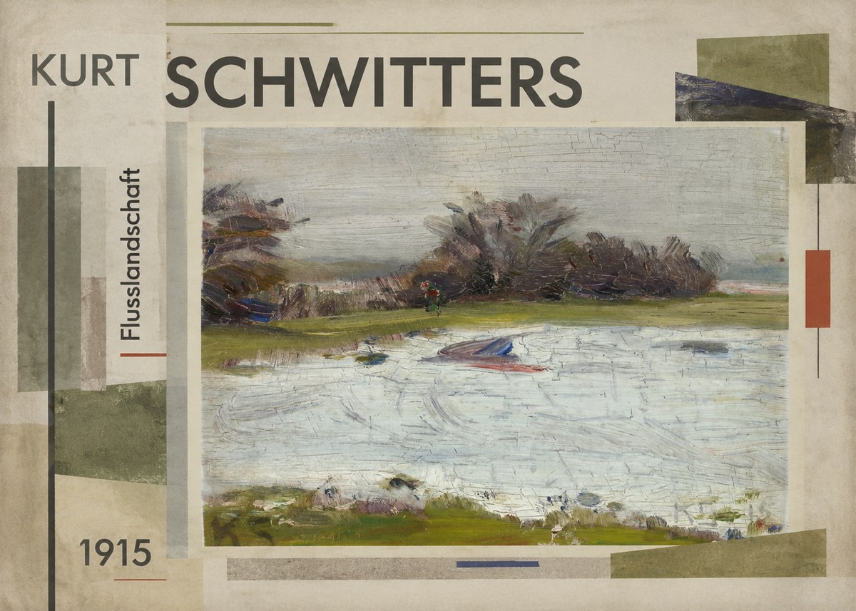Kurt Schwitters Flusslandschaft No4 - Plakát