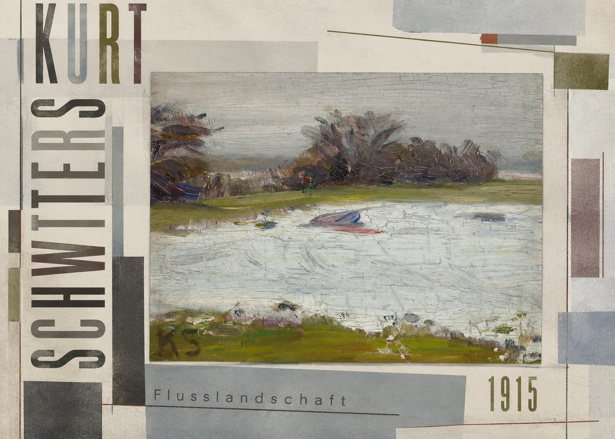 Kurt Schwitters Flusslandschaft No6 - Plakát