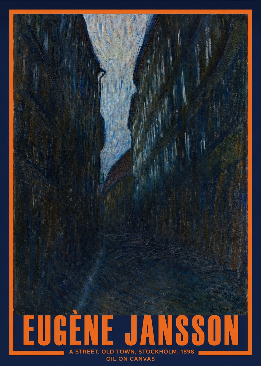 Eugène Jansson A Street. Old Town, Stockholm. 1898 No2 - Plakát