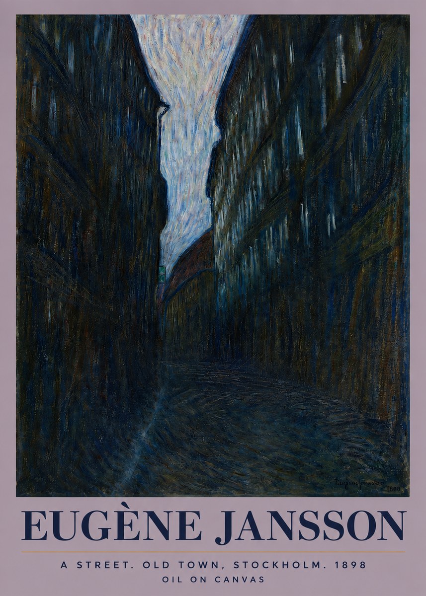 Eugène Jansson A Street. Old Town, Stockholm. 1898 No3 - Plakát