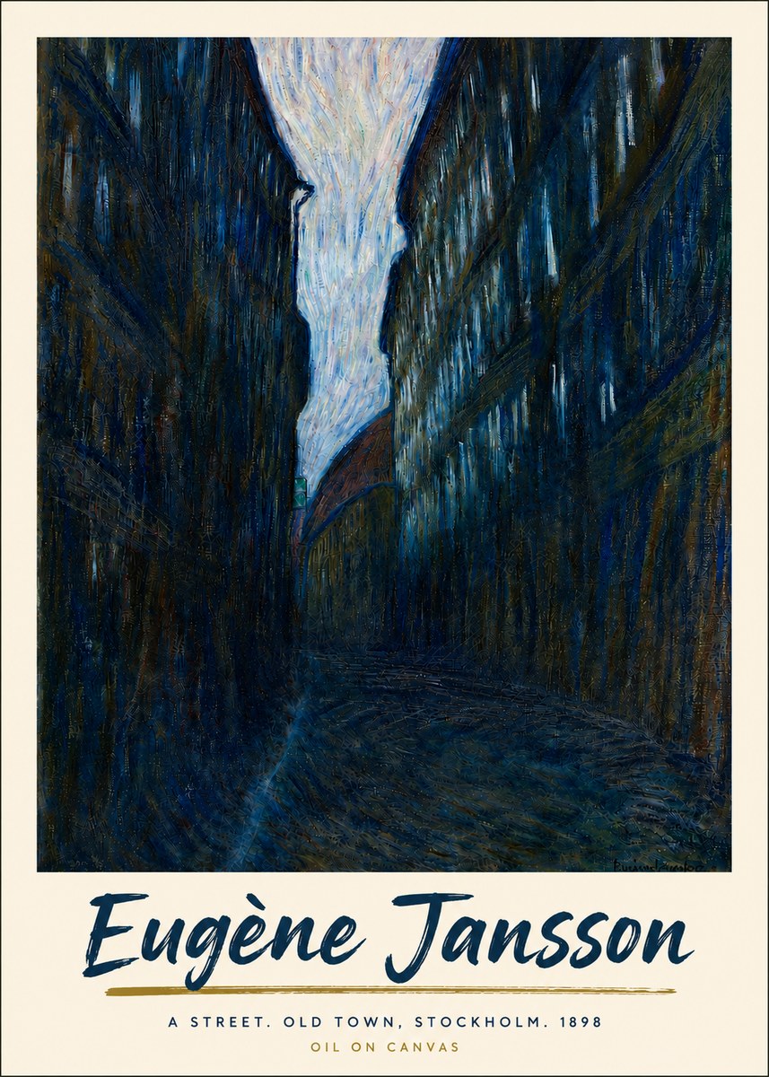 Eugène Jansson A Street. Old Town, Stockholm. 1898 No4 - Plakát