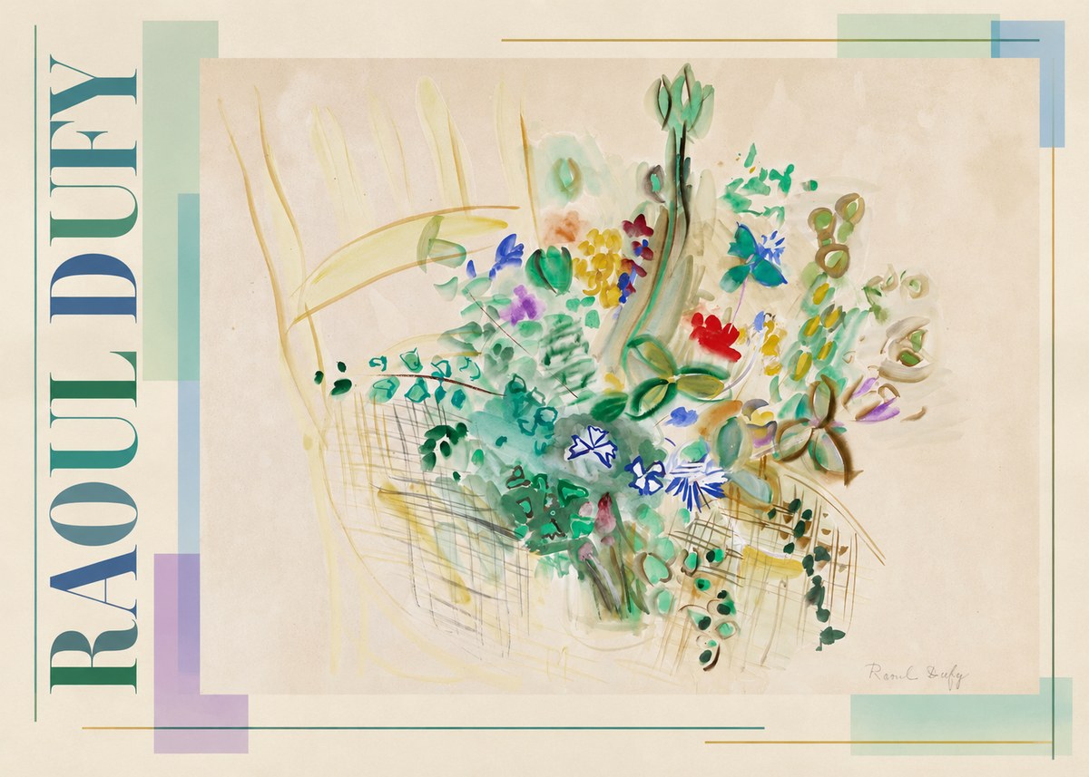 Raoul Dufy Bouquet in a Basket No3 - Plakát