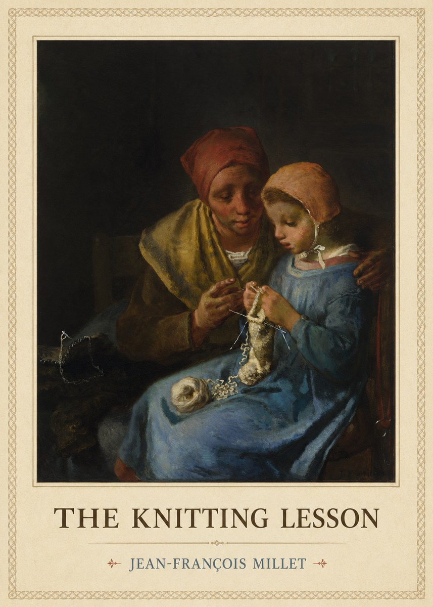 Jean-François Millet The Knitting Lesson I No4 - Plakát