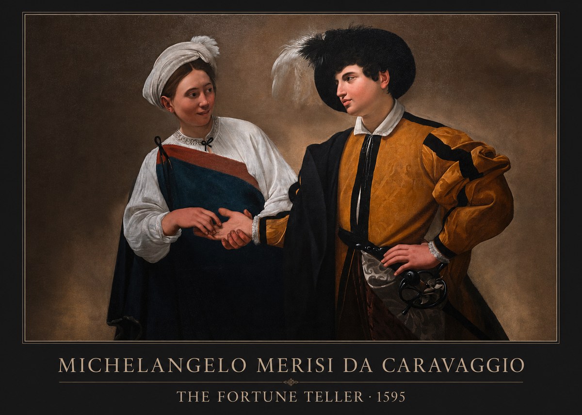 Michelangelo Merisi da Caravaggio The Fortune Teller II No1 - Plakát