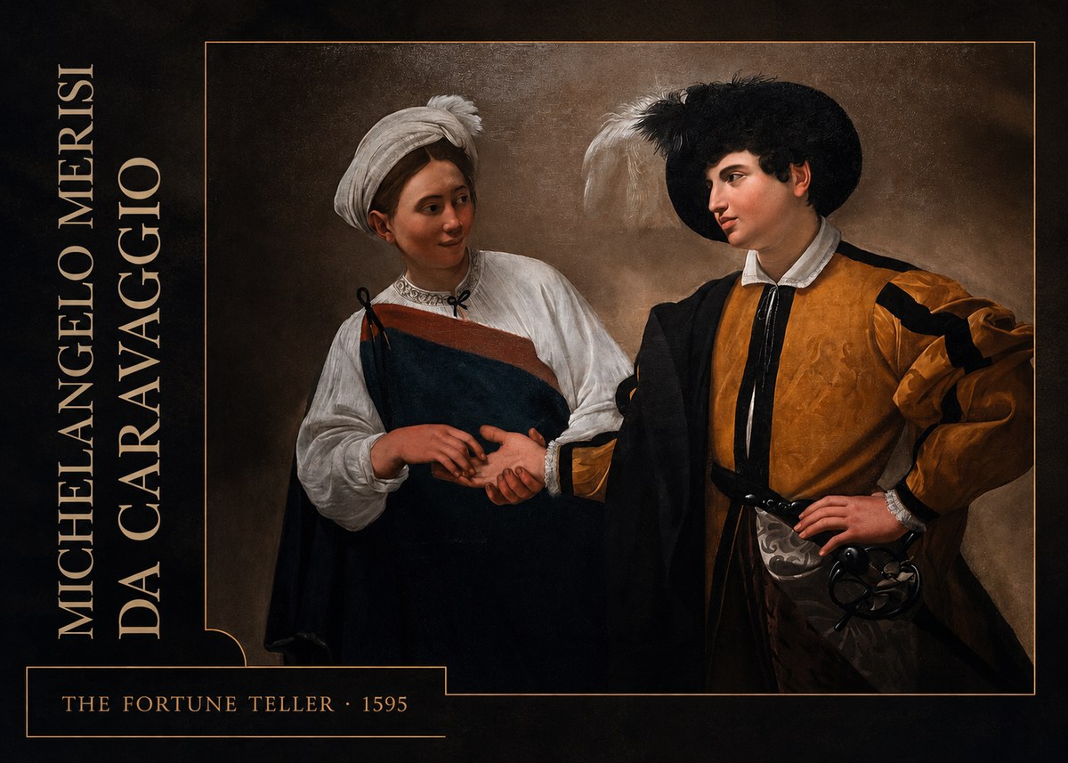 Michelangelo Merisi da Caravaggio The Fortune Teller II No2 - Plakát