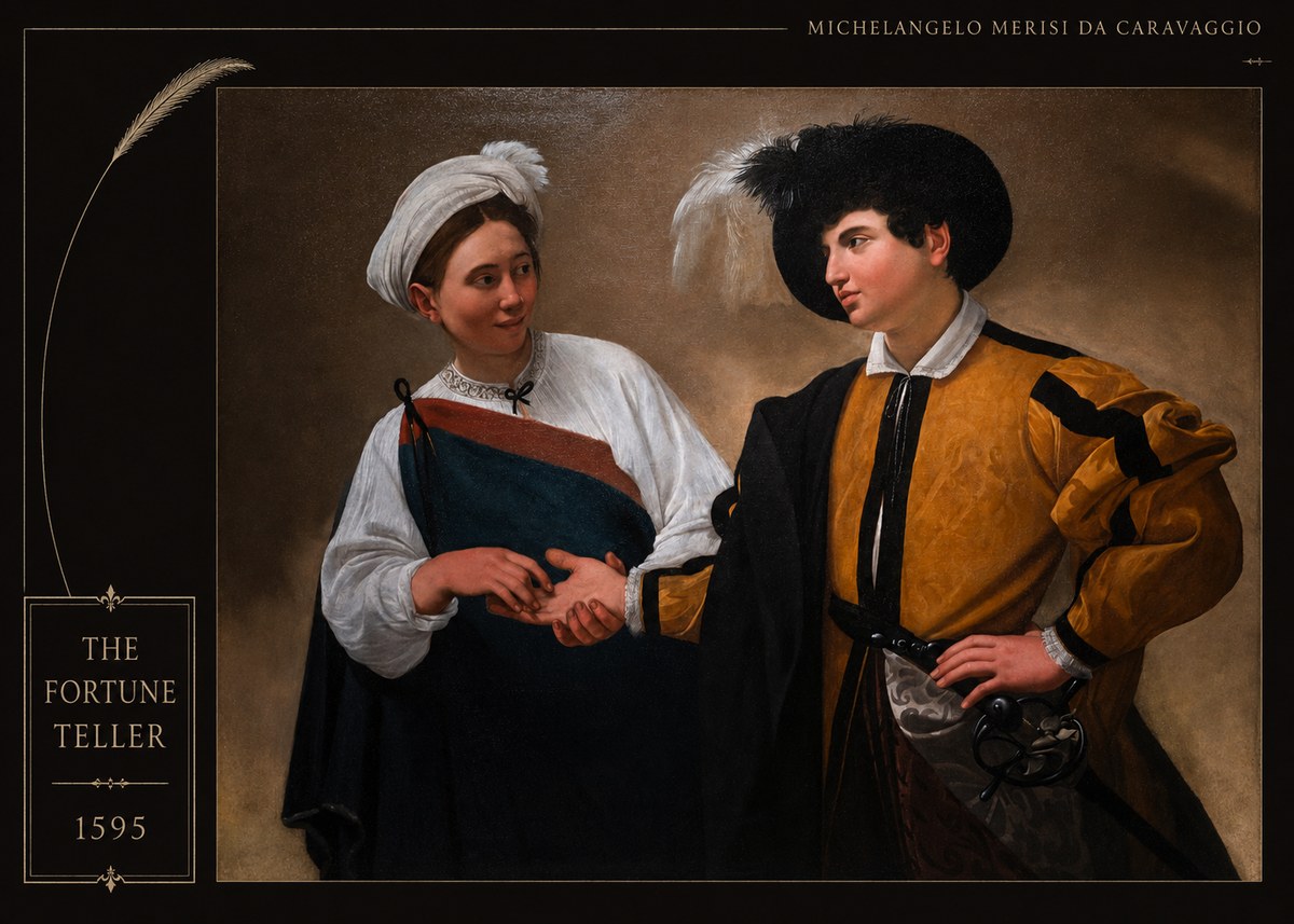 Michelangelo Merisi da Caravaggio The Fortune Teller II No4 - Plakát