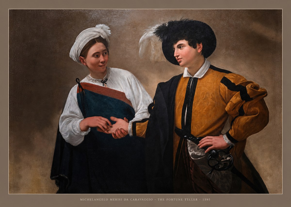 Michelangelo Merisi da Caravaggio The Fortune Teller II No5 - Plakát