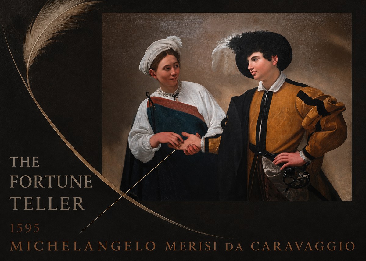 Michelangelo Merisi da Caravaggio The Fortune Teller II No6 - Plakát