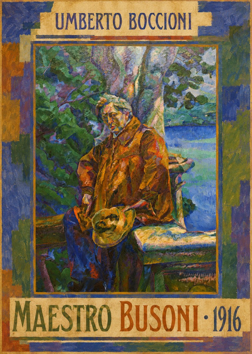 Umberto Boccioni Maestro Busoni No4 - Plakát