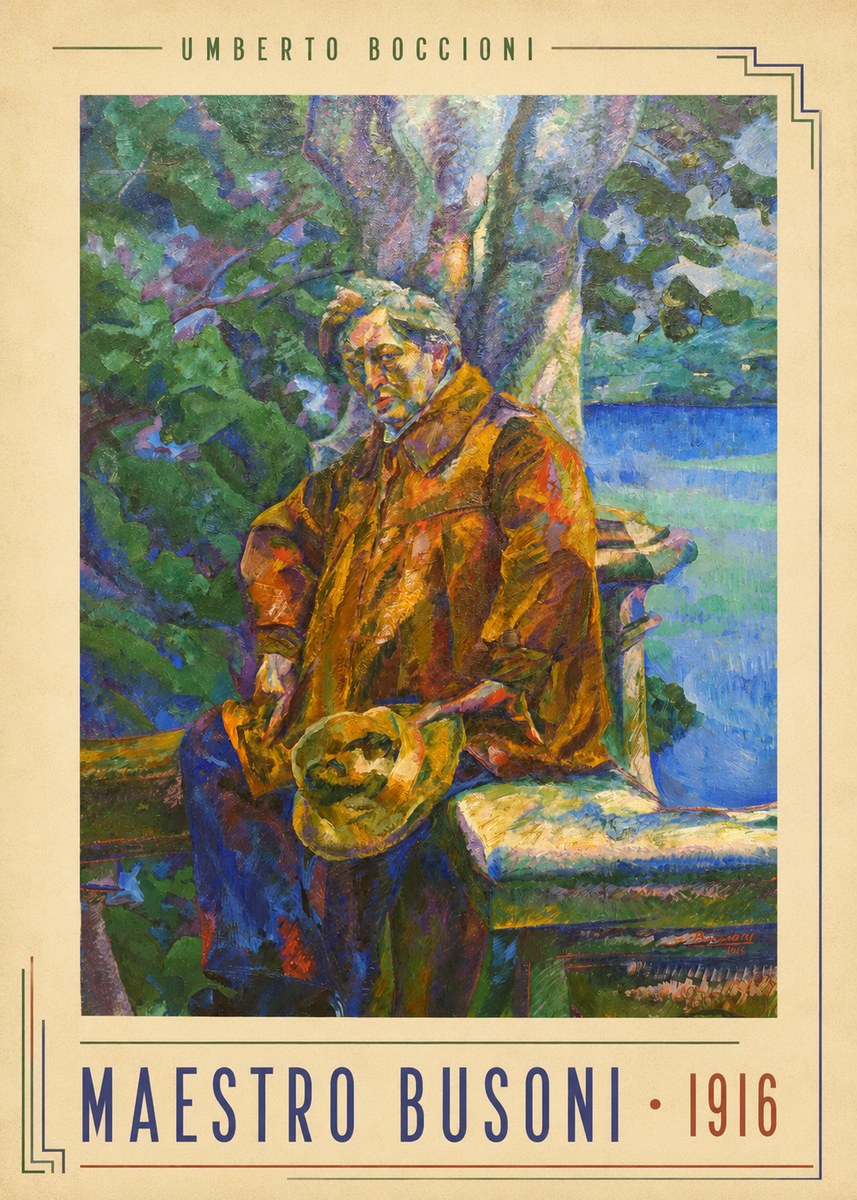 Umberto Boccioni Maestro Busoni No6 - Plakát
