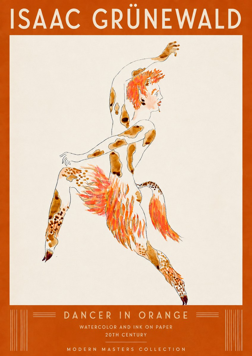 Isaac Grünewald Dancer in Orange No5 - Plakát