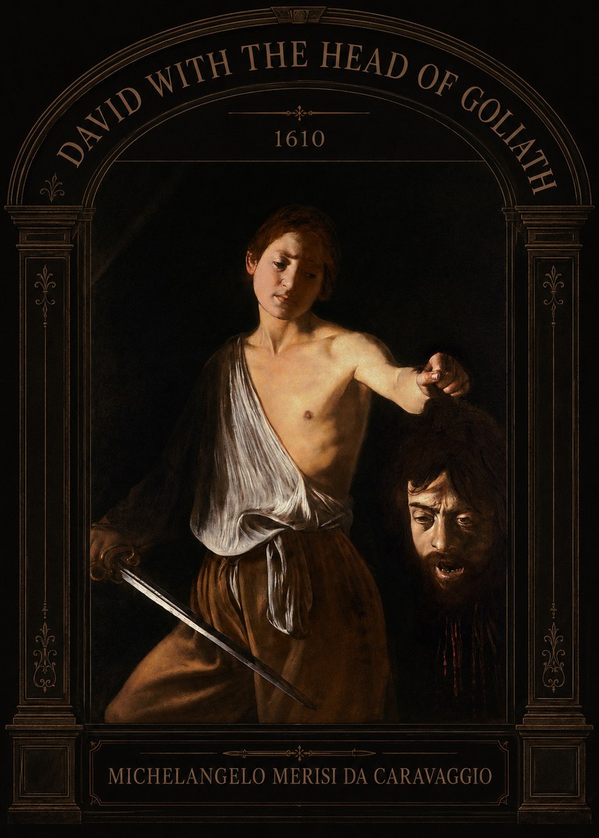 Michelangelo Merisi da Caravaggio David with the Head of Goliath III No3 - Plakát