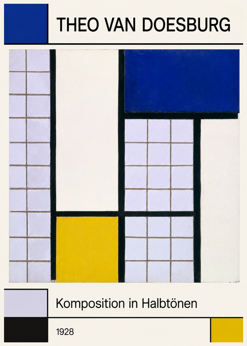 Theo van Doesburg Komposition in Halbtönen No1 - Plakát