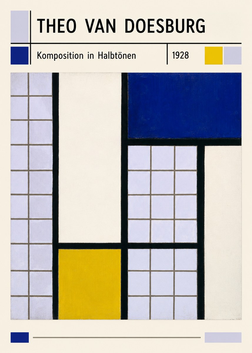 Theo van Doesburg Komposition in Halbtönen No6 - Plakát