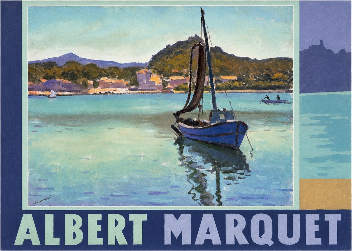 Albert Marquet Blue Boat in the Harbor No4 - Plakát