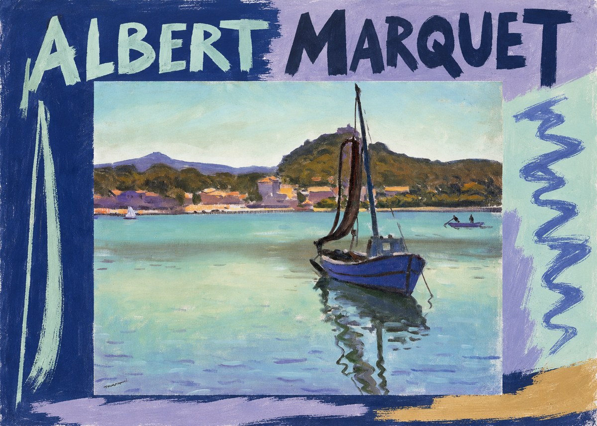 Albert Marquet Blue Boat in the Harbor No6 - Plakát