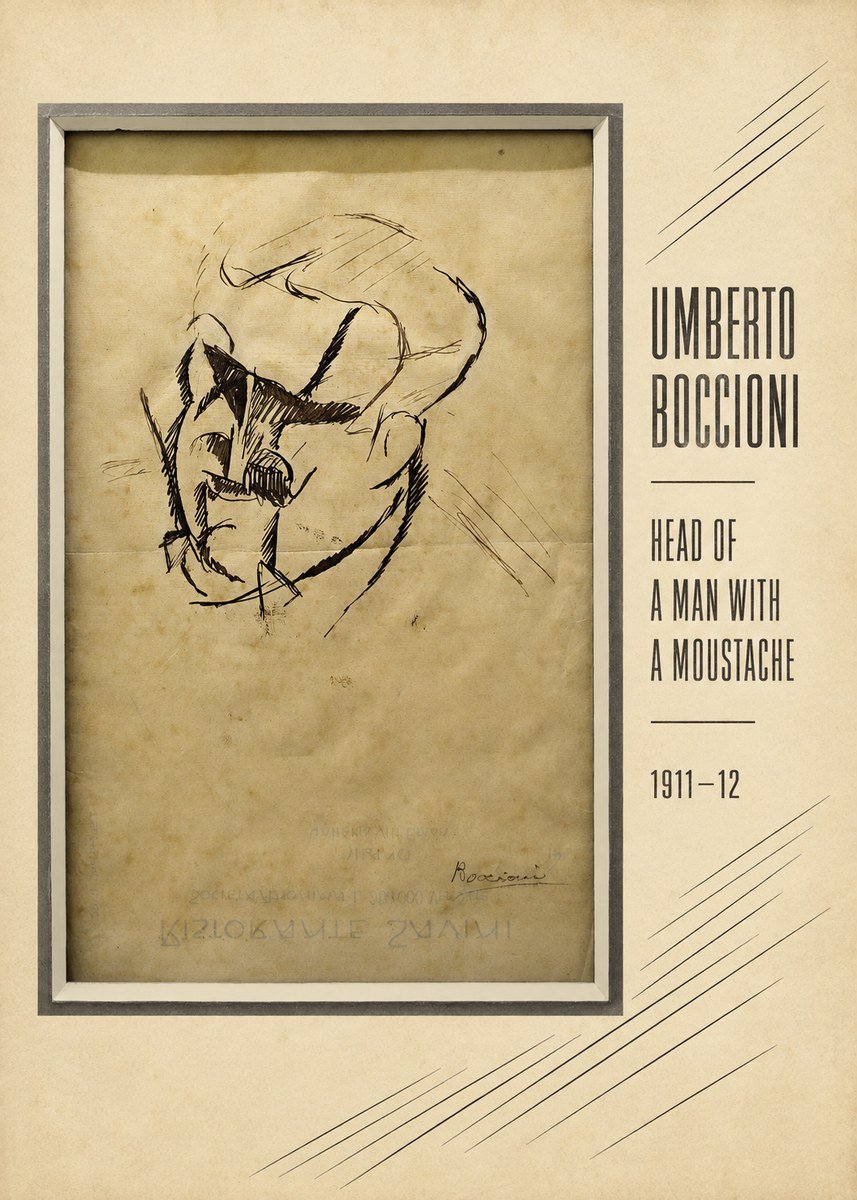 Umberto Boccioni Head of a Man with a Moustache No6 - Plakát