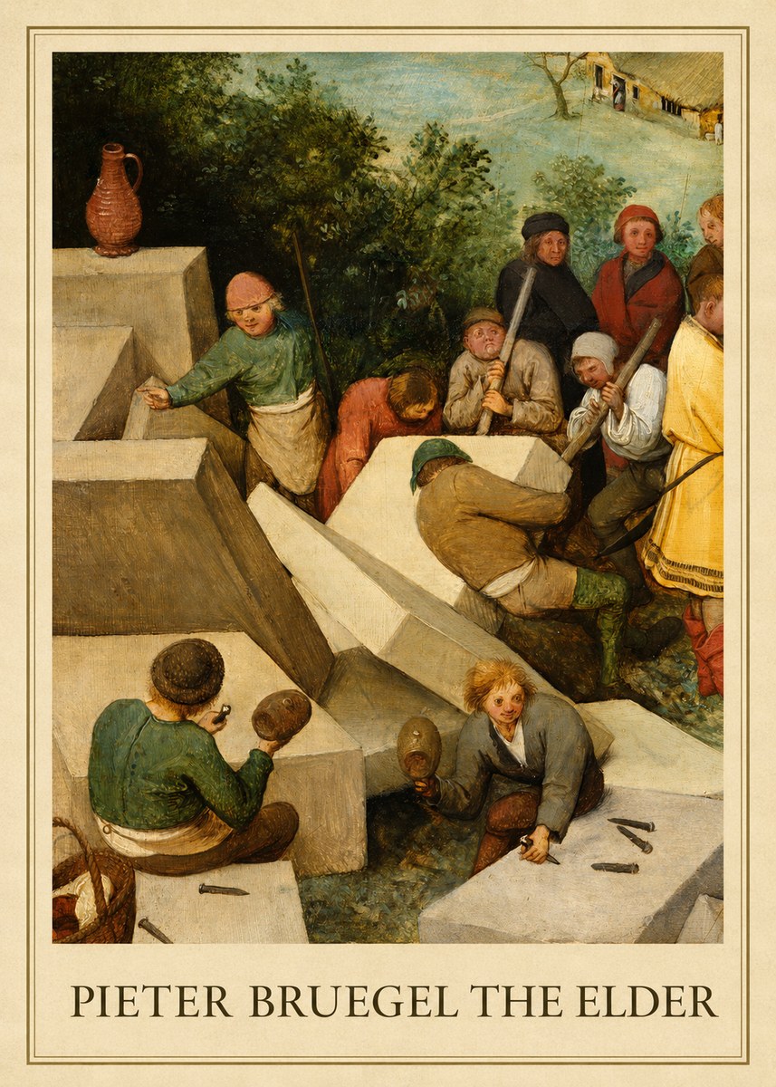 Pieter Bruegel The Tower of Babel V No1 - Plakát