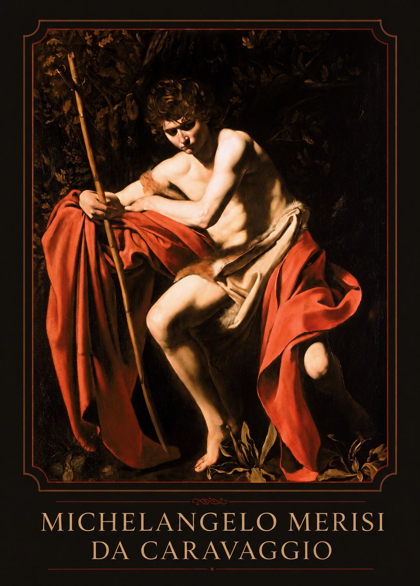 Michelangelo Merisi da Caravaggio Saint John the Baptist II No1 - Plakát
