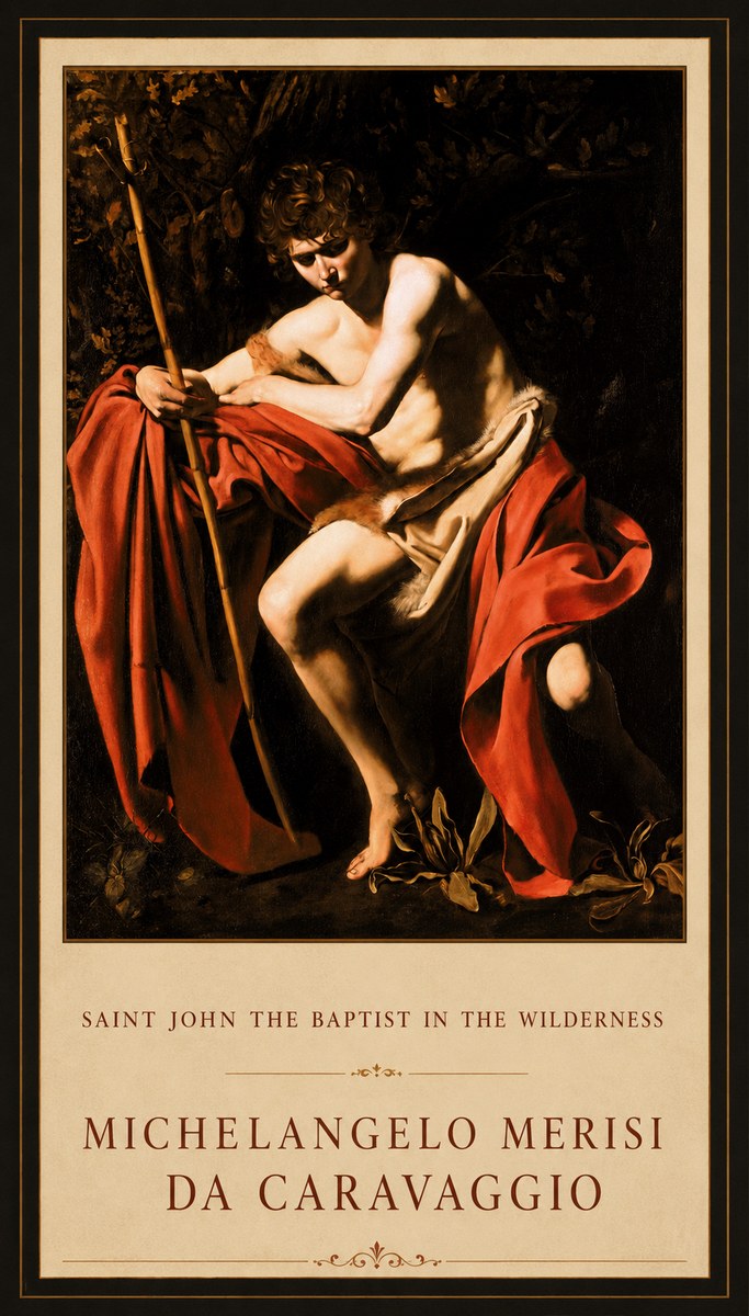 Michelangelo Merisi da Caravaggio Saint John the Baptist II No3 - Plakát