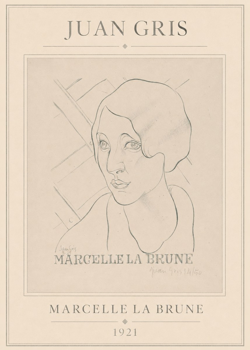 Juan Gris Marcelle La Brune II No1 - Plakát