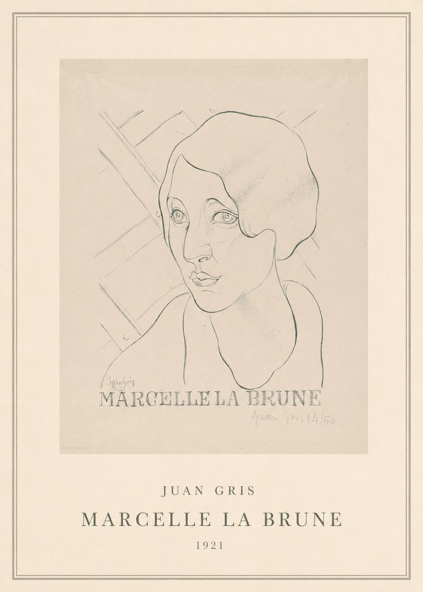 Juan Gris Marcelle La Brune II No5 - Plakát