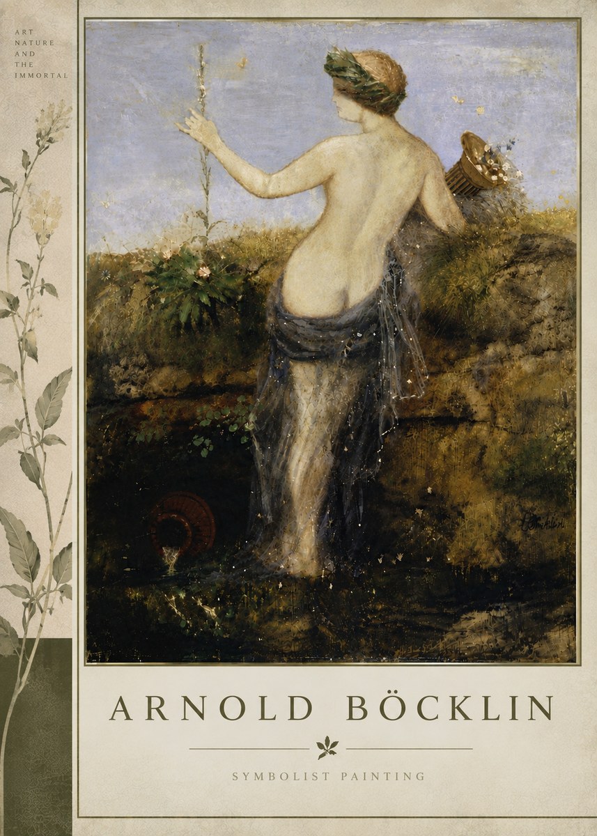 Arnold Böcklin Nymph in a Spring Forest No5 - Plakát