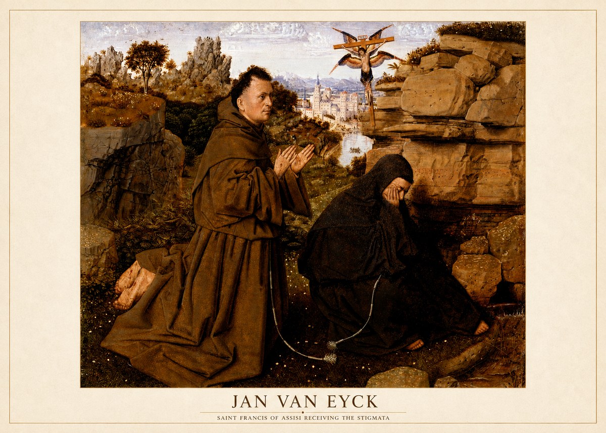 Jan van Eyck Saint Francis of Assisi Receiving the Stigmata No5 - Plakát