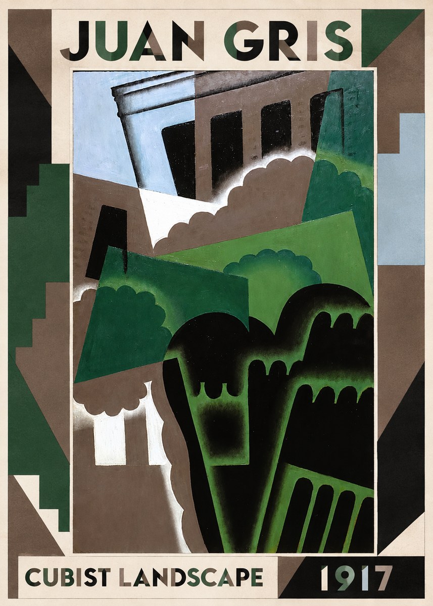 Juan Gris Cubist Landscape No1 - Plakát