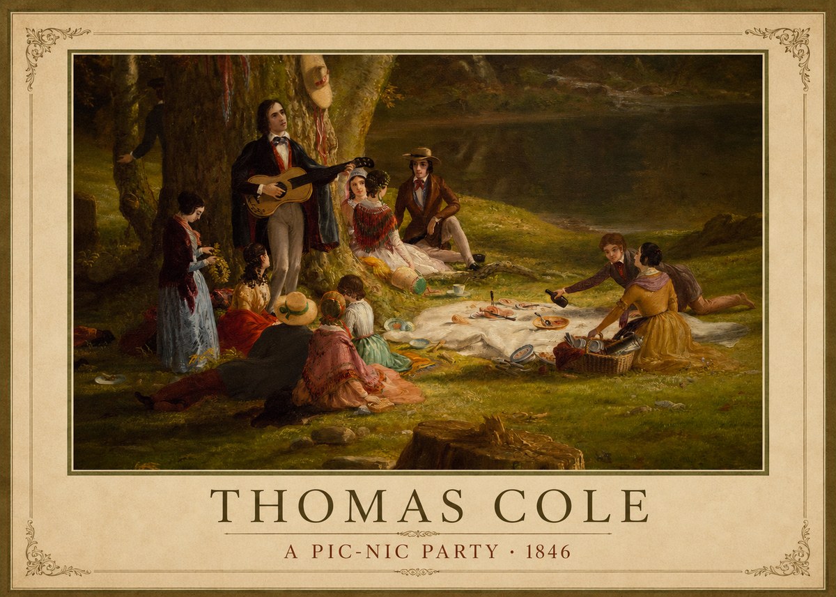 Thomas Cole A Pic-nic Party No3 - Plakát