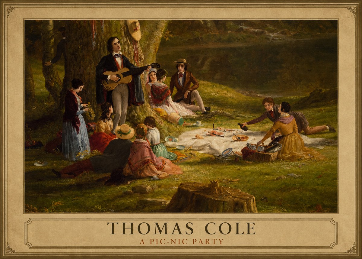 Thomas Cole A Pic-nic Party No6 - Plakát