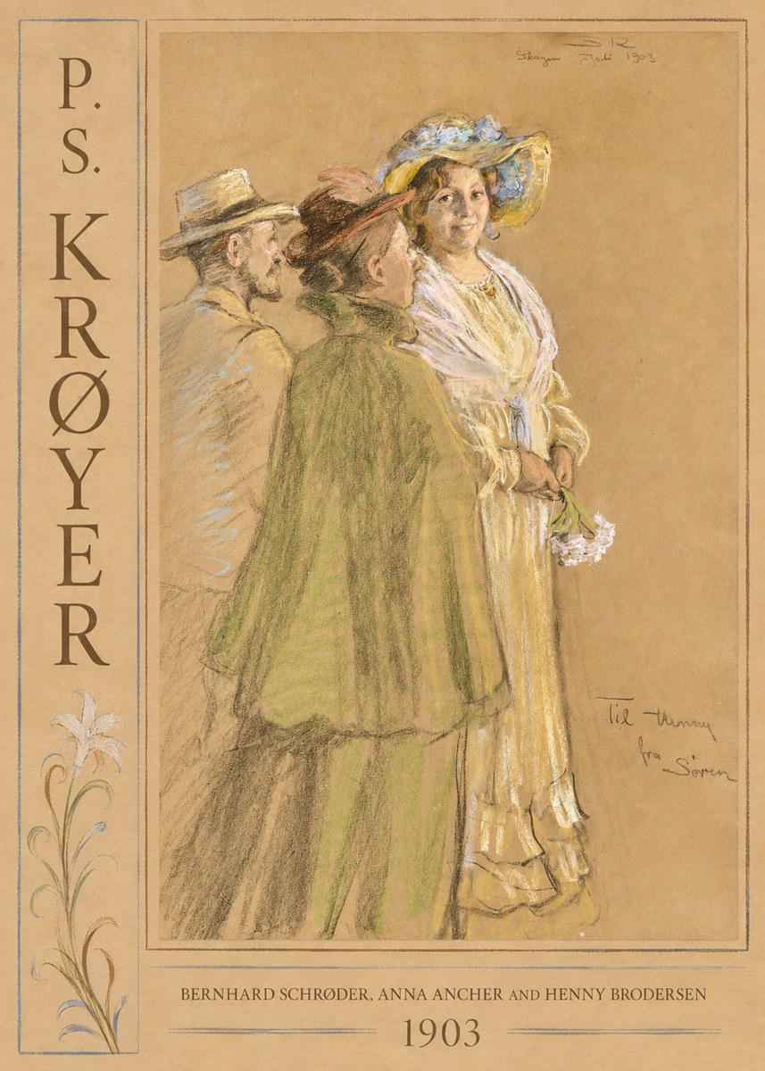 P.S. Krøyer Bernhard Schrøder, Anna Ancher and Henny Brodersen No2 - Plakát